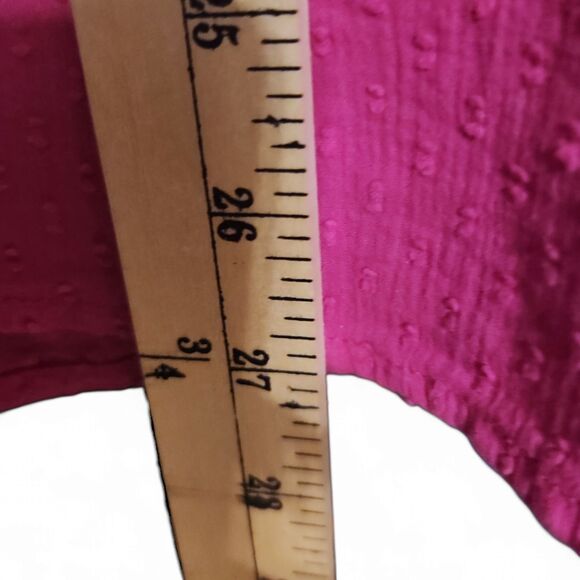 Lane Bryant Flutter-Sleeve Smock Detail Top, Fuchsia Pink, Woman 16, 100% Cotton - Picture 7 of 12
